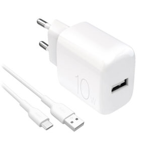Sieťová nabíjačka Puro PROLITE 10 W USB-A s káblom USB-A na USB-C 1,2 m – biela