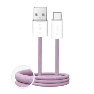 Opletený kábel Puro Fabrik 2.0 USB-A – USB-C 10 W, 1,5 m – ružová