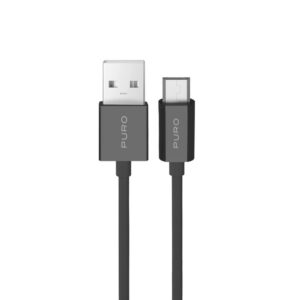 Kábel Puro TPE USB-A – micro USB 12 W, 1 m – čierna