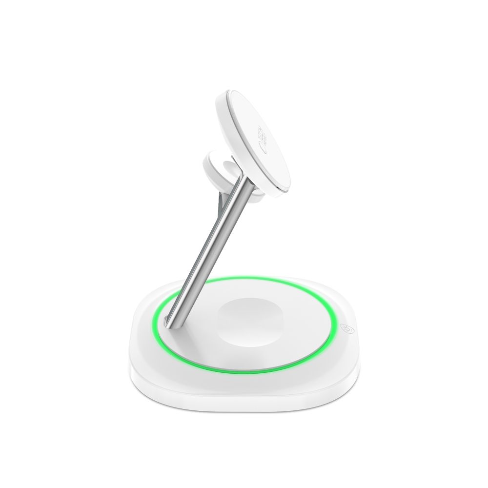 Magnetická indukčná nabíjačka Tech-Protect QI15W-A46 3v1 MagSafe – biela – Obrázok 5