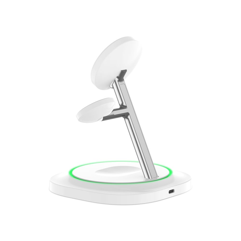 Magnetická indukčná nabíjačka Tech-Protect QI15W-A46 3v1 MagSafe – biela – Obrázok 6