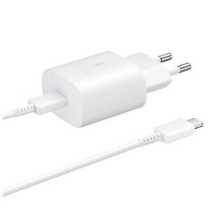 Sieťová nabíjačka Samsung EP-TA800EWE 25 W USB-C s káblom USB-C EP-DA705BWE (náhradné balenie) – biela