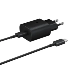 Sieťová nabíjačka Samsung EP-TA800EBE 25 W USB-C s káblom USB-C EP-DA705BBE (náhradné balenie) – čierna