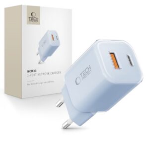 Sieťová nabíjačka Tech-Protect NCM33W PD 33 W / QC 3.0, 2 porty – modrá