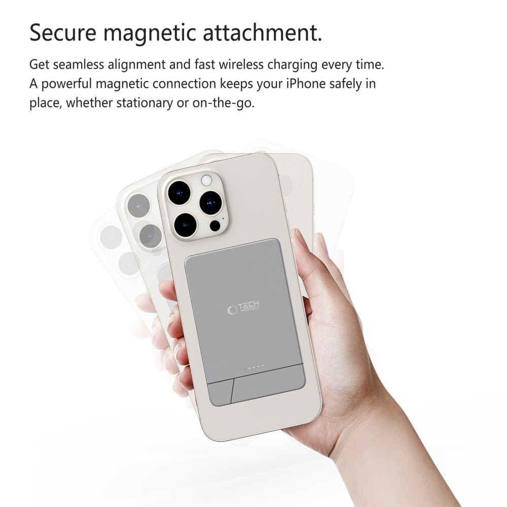 Powerbanka Tech-Protect PB14 LifeMag MagSafe 5000 mAh – sivá – Obrázok 6
