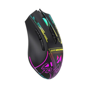 Myš Wozinsky WMGB-3200 bezdrôtový optický herná s zabudovanými nabíjateľná batéria 3200 DPI s RGB Lighting – čierna