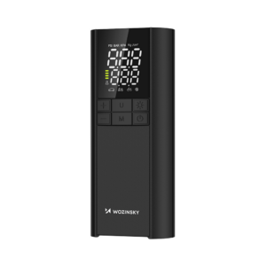 Kompresor a elektrická pumpa Wozinsky WPEP-8000 s powerbankou 8000 mAh a baterkou – čierna