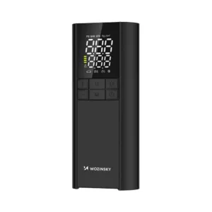 Kompresor a elektrická pumpa Wozinsky WPEP-8000 s powerbankou 8000 mAh a baterkou – čierna