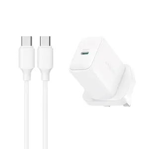 Sieťová nabíjačka Joyroom JR-TCF20 PD 20 W (UK zástrčka) s káblom USB-C 1 m – biela