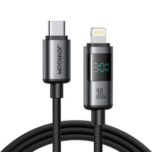 Kábel Joyroom séria Prism S-A16 Pro USB-C – Lightning 30 W s displejom, 1,2 m – čierna