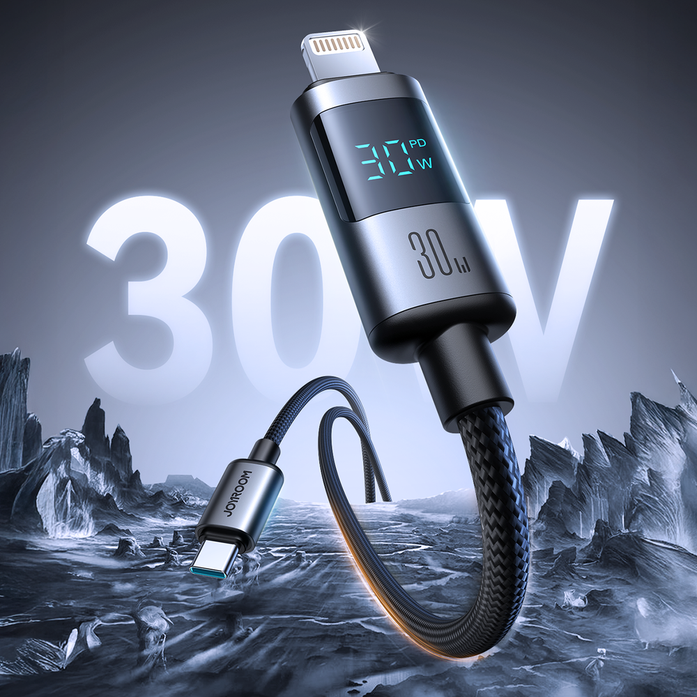 Kábel Joyroom séria Prism S-A16 Pro USB-C – Lightning 30 W s displejom, 1,2 m – čierna – Obrázok 2