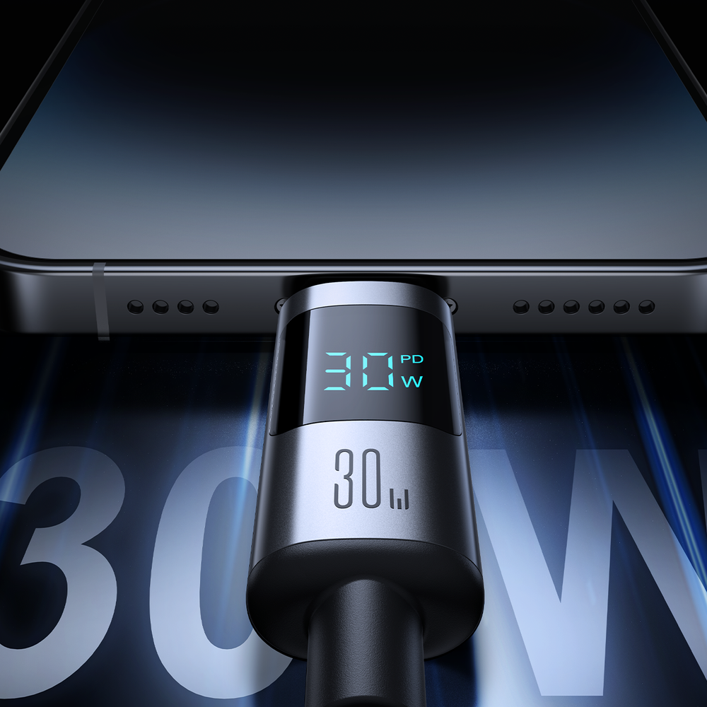 Kábel Joyroom séria Prism S-A16 Pro USB-C – Lightning 30 W s displejom, 1,2 m – čierna – Obrázok 3