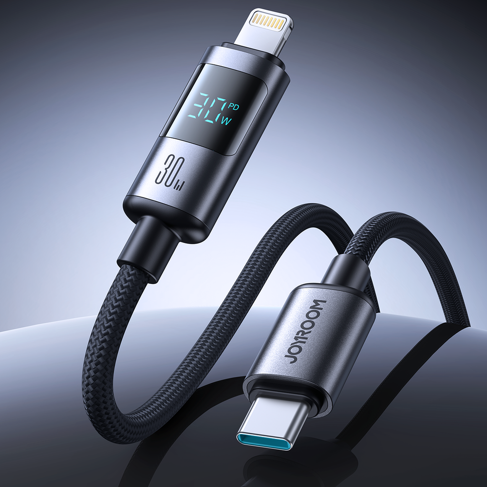Kábel Joyroom séria Prism S-A16 Pro USB-C – Lightning 30 W s displejom, 1,2 m – čierna – Obrázok 4