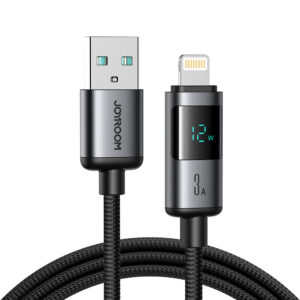 Kábel Joyroom séria Prism S-A16 Pro USB-A – Lightning 3 A s displejom, 1,2 m – čierna