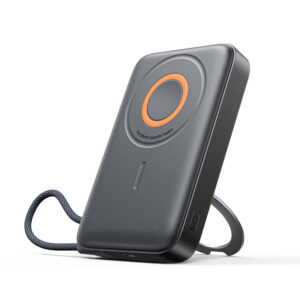 Magnetická indukčná powerbanka Joyroom JR-PBM02 3v1 10 000 mAh 22,5 W, MagSafe, so zabudovaným káblom – čierna