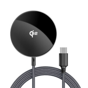 Magnetická indukčná nabíjačka Acefast E24 Qi2 15 W s káblom USB-C 1,2 m – čierna