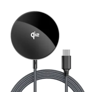 Magnetická indukčná nabíjačka Acefast E24 Qi2 15 W s káblom USB-C 1,2 m – čierna