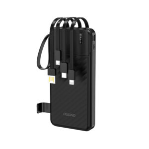 Powerbanka Dudao K11 10 000 mAh so zabudovanými káblami – čierna