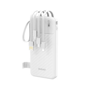 Powerbanka Dudao K11 10 000 mAh so zabudovanými káblami – biela