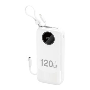 Powerbanka Dudao K13Pro 20 000 mAh so zabudovaným káblom – biela