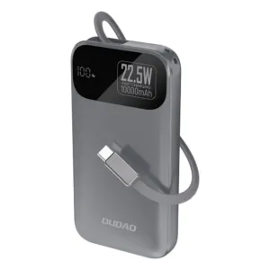 Powerbanka Dudao K31 10 000 mAh 22,5 W PD so zabudovaným káblom – sivá