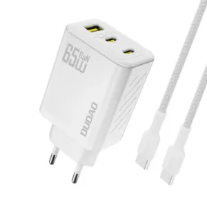 Sieťová nabíjačka Dudao A29C GaN 65 W s káblom USB-C – biela