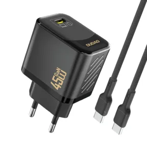 Sieťová nabíjačka Dudao A28C GaN 45 W s káblom USB-C – čierna