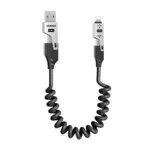 Kábel Dudao L20 Pro 4-in-1 USB-A / USB-C - Lightning / USB-C – čierna