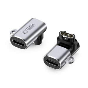 Uhlový adaptér Tech-Protect UltraBoost USB-C pre hodinky Garmin – sivá