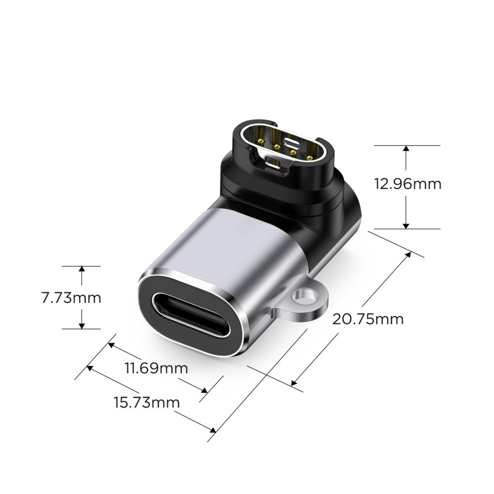 Uhlový adaptér Tech-Protect UltraBoost USB-C pre hodinky Garmin – sivá – Obrázok 4