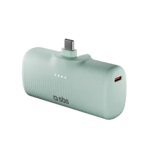 Powerbanka SBS EcoPower 5000 mAh 10 W so zabudovaným portom USB-C – zelená