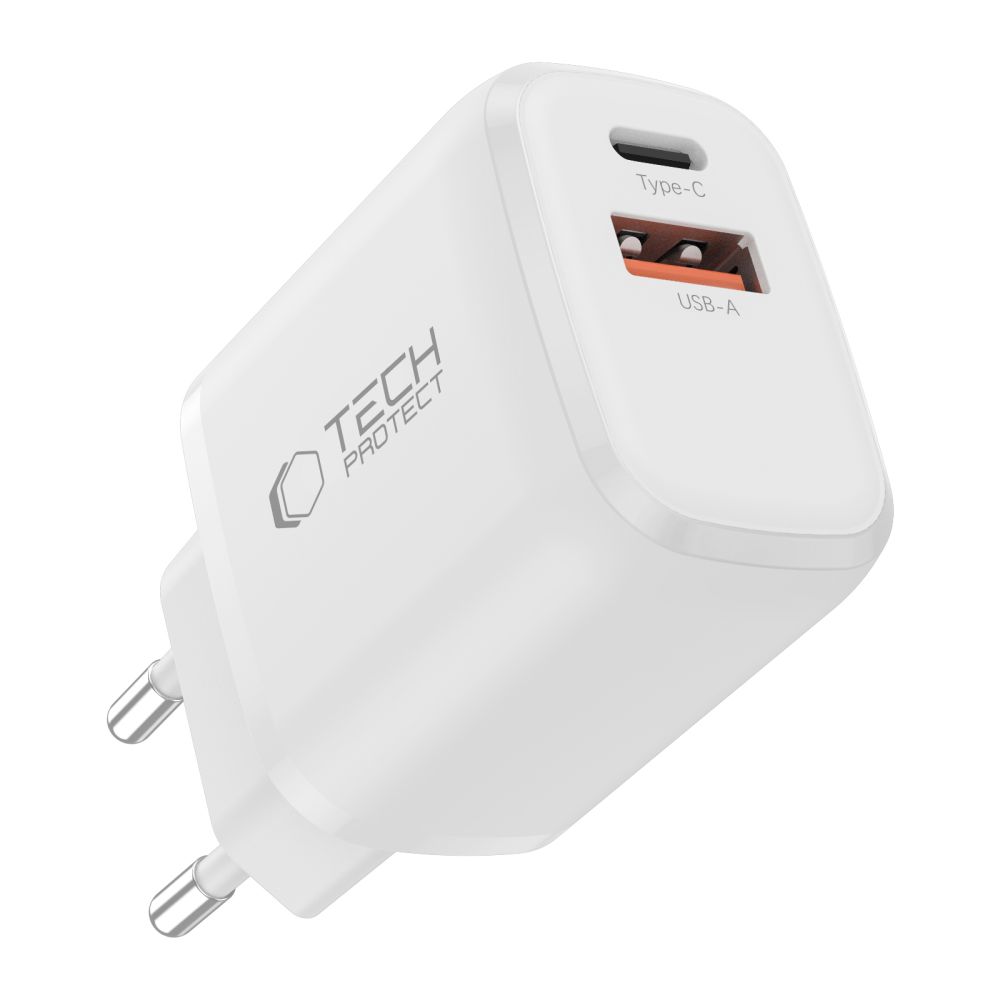 Sieťová nabíjačka Tech-Protect NCA30 PD 30 W / QC 3.0 USB-A / USB-C s káblom USB-C na Lightning 1 m – biela – Obrázok 4