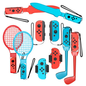 Herné príslušenstvo Nintendo Switch Sports 10-in-1 Family Accessory Pack – červená/modrá