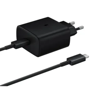 Sieťová nabíjačka Samsung EP-TA845EWE 45 W s káblom USB-C Samsung EP-DW767JWE 1,8 m (náhradné balenie) – čierna
