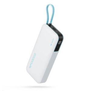 Powerbanka Cuktech CUKP200NGLLG 55W 20000mAh so zabudovaným USB-C káblom – biela