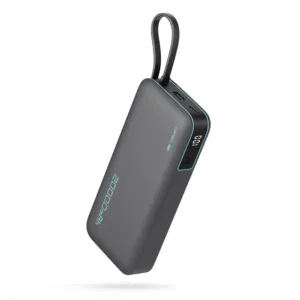 Powerbanka Cuktech CUKP200NGLDG 45 W 20 000 mAh so zabudovaným káblom USB-C – sivá