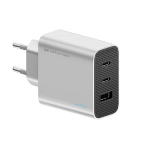 Sieťová nabíjačka Cuktech 65 W GaN 2x USB-C + USB-A – sivá