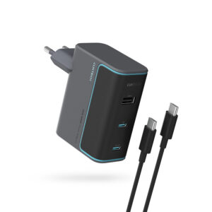 Sieťová nabíjačka Cuktech CUKAD1003EUG GaN 100 W 2x USB-C + USB-A s káblom USB-C – sivá
