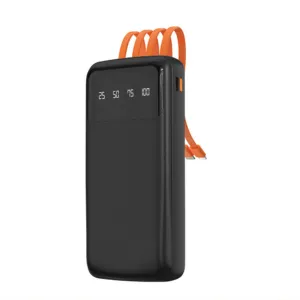 Univerzálna powerbanka Dudao K6Pro 10 000 mAh s káblami USB, USB-C a Lightning – čierna