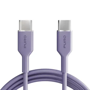 Kábel Puro ICON USB-C – USB-C 1,5 m – fialová