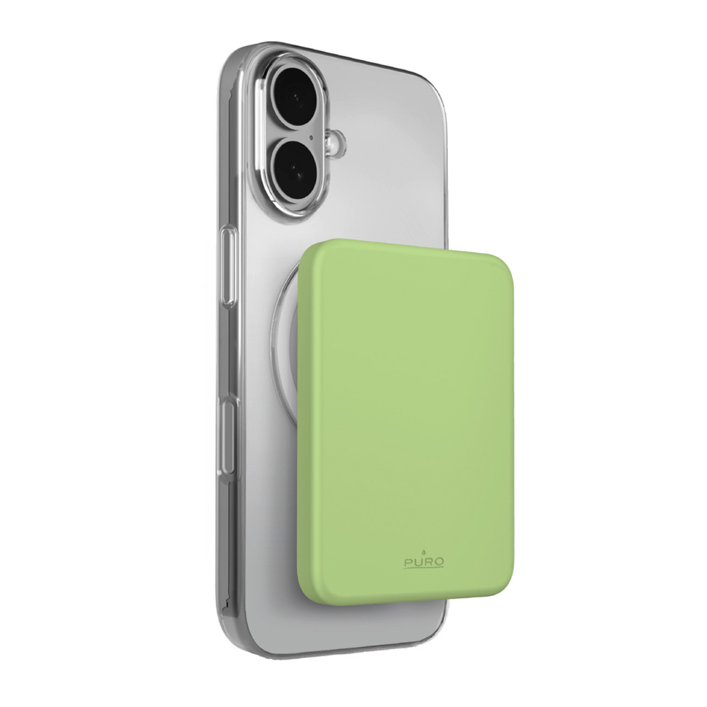 Powerbanka Puro 4200mAh Ultra-Thin MagSafe USB-C kompatibilný – zelená