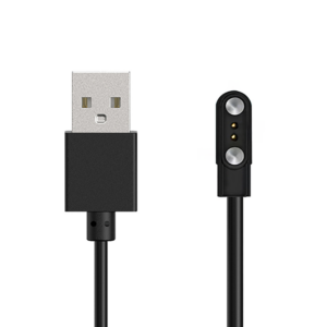 Magnetická nabíjačka HUL-01, 2 piny 2,8 mm, pre inteligentné hodinky, 60 cm – čierna