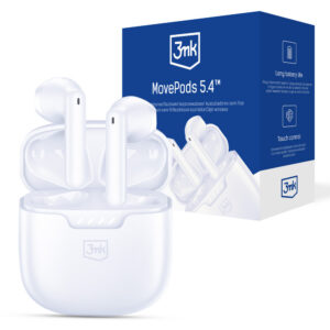 Bezdrôtové slúchadlá 3mk Movepods 5.4 – biela