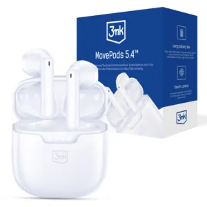 Bezdrôtové slúchadlá 3mk Movepods 5.4 – biela
