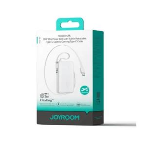 Powerbanka Joyroom JR-PR2 35 W 10 000 mAh s dvoma zabudovanými káblami USB-C – biela