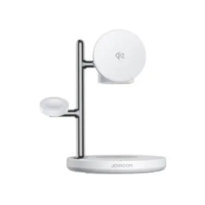 Stolová nabíjačka Joyroom JR-W23 Qi2 4v1 so zabudovaným nočným svetlom – biela
