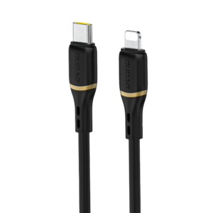 Kábel Dudao L25X USB-C - Lightning 1m 30W s Soft silikónový Braid – čierna