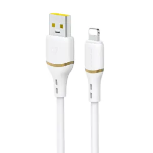 Kábel Dudao L25L USB-A – Lightning 30 W s mäkkým silikónovým opletom 1 m – biela
