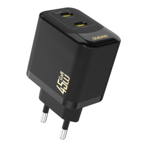 Sieťová nabíjačka Dudao A28PEU GaN PD 45 W 2x USB-C – čierna