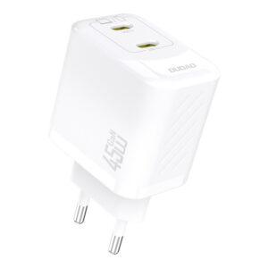 Sieťová nabíjačka Dudao A28PEU GaN PD 45 W 2x USB-C – biela